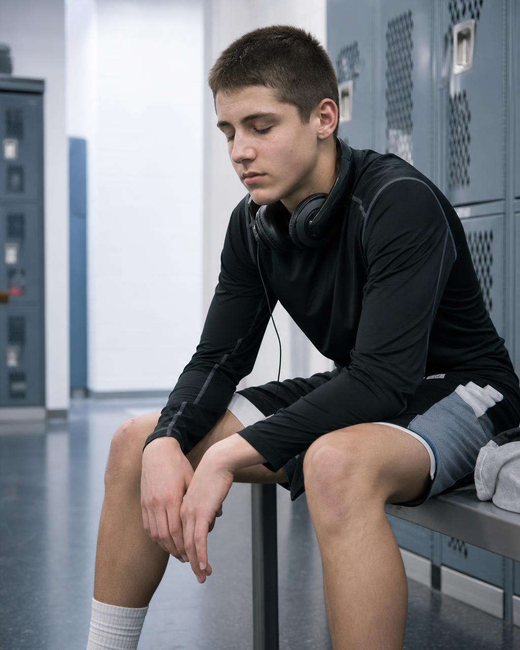 Focus and attention reset worksheet on a table beside a water bottle and training gear